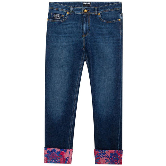 Versace Jeans Blue Cotton Jeans & Pant Versace Jeans Dark Slate Gray