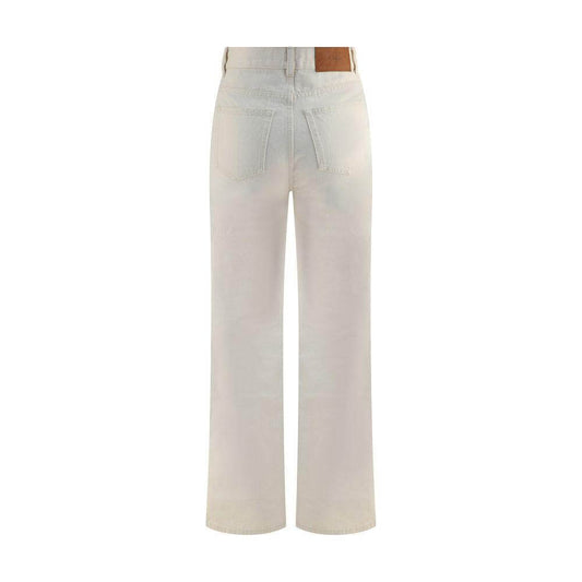 Back view of Chloé jeans with two patch pockets, sleek modern fit, gentle flare, and stylish design.