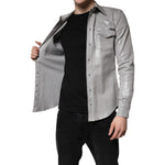 Dolce & Gabbana Metallic Gray Cotton Button Down Shirt TSH878484-37