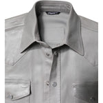 Dolce & Gabbana Metallic Gray Cotton Button Down Shirt TSH878488-41