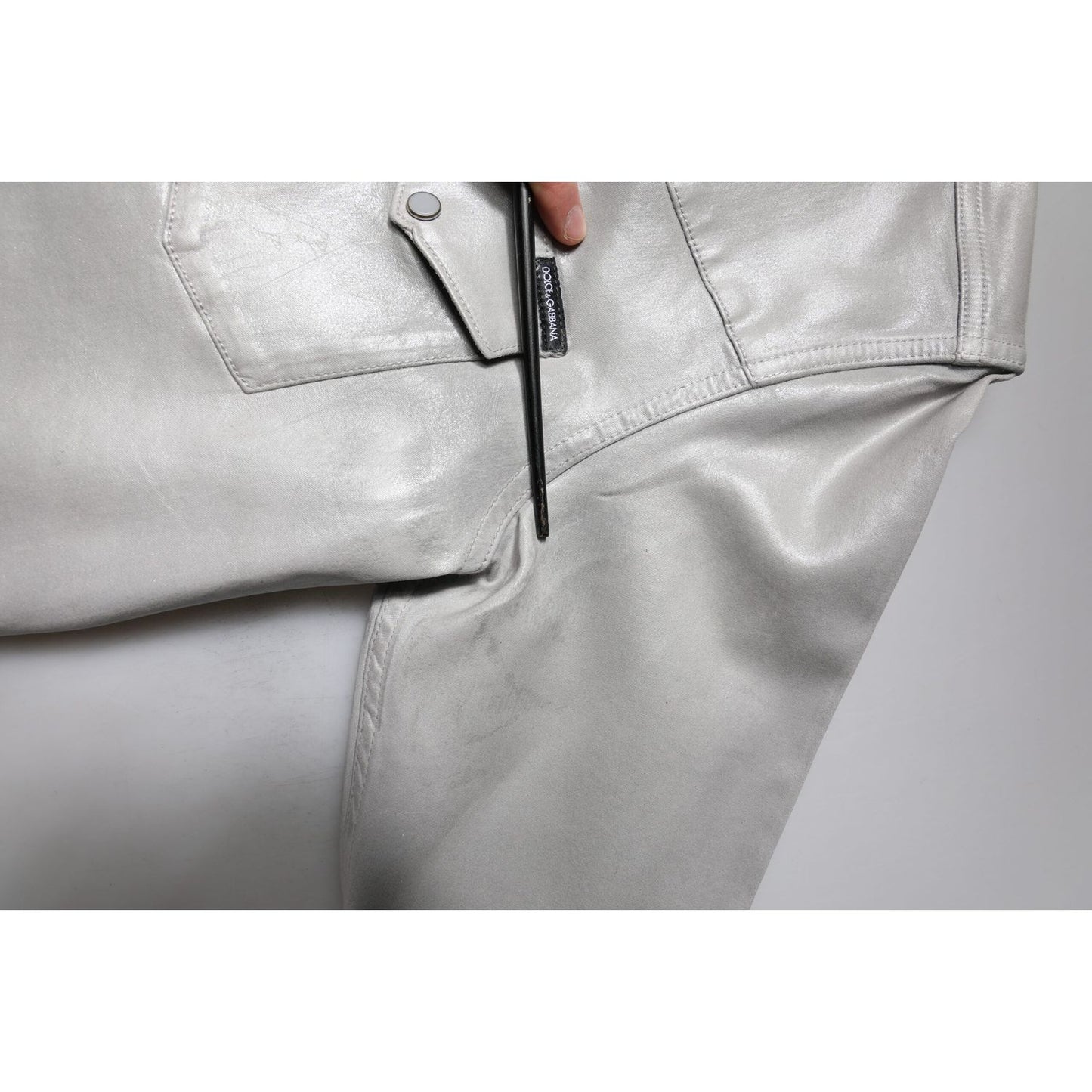 Dolce & Gabbana Metallic Gray Cotton Button Down Shirt TSH878488-41