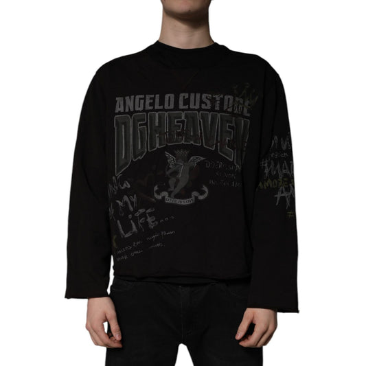 Dolce & Gabbana Black DG Heaven Crew Neck Pullover Sweater