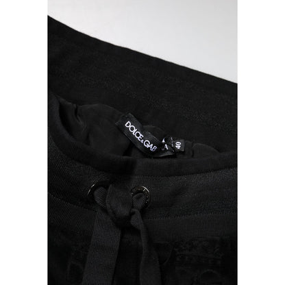 Dolce & Gabbana Black All-Over DG Logo Print Jogger Pants