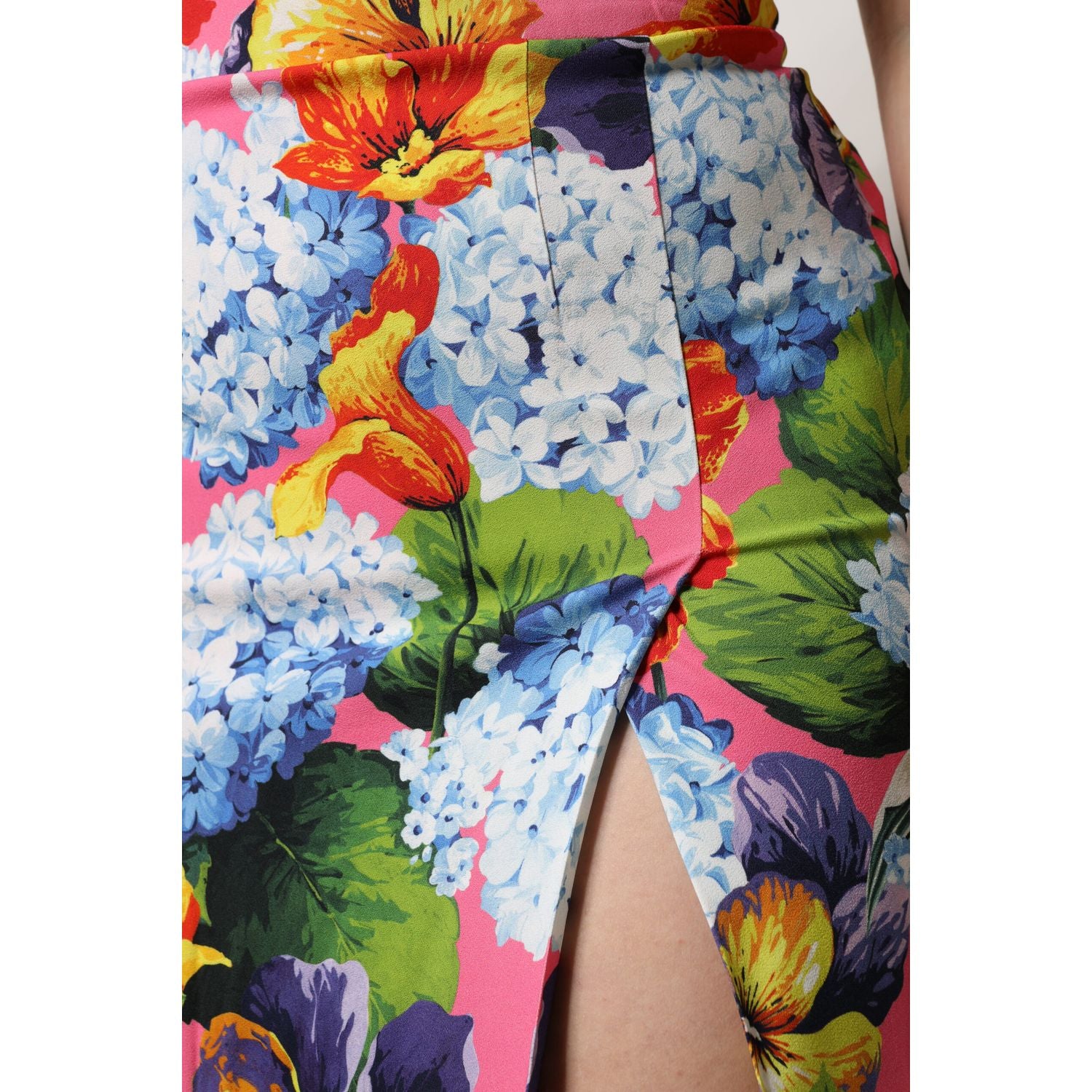 Dolce & Gabbana Multicolor Floral High Waist Midi Skirt