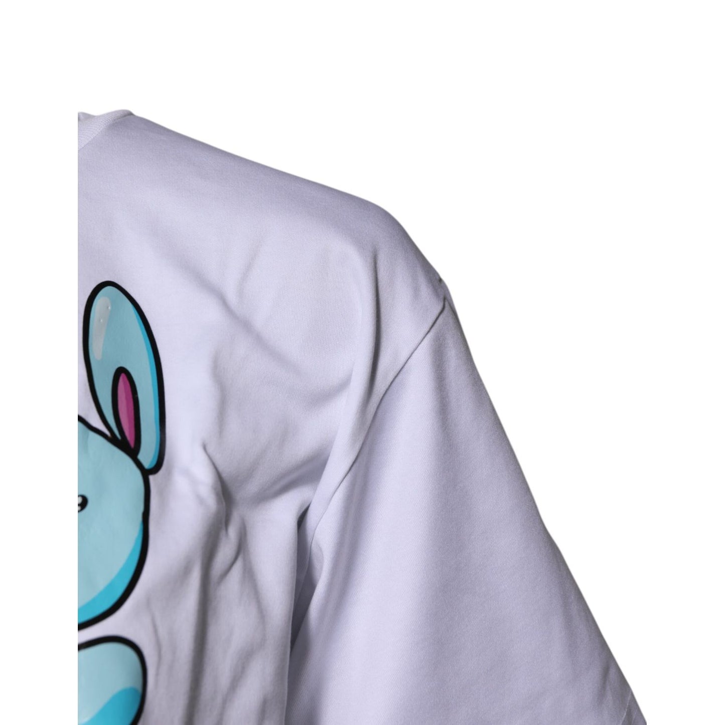 Dolce & Gabbana White Printed Cotton Crew Neck Tee T-shirt