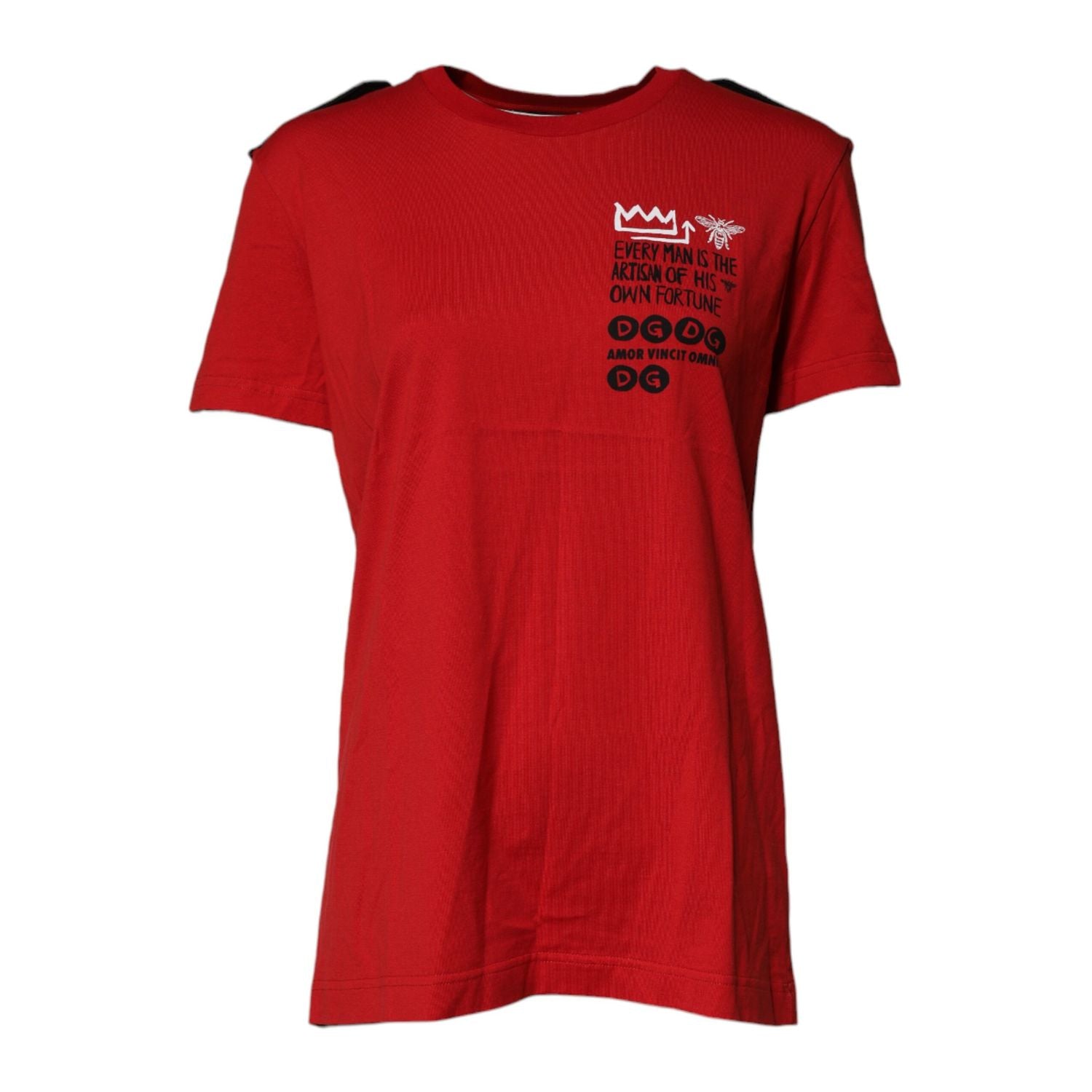 Dolce & Gabbana Red Cotton Round Neck Short Sleeves T-shirt