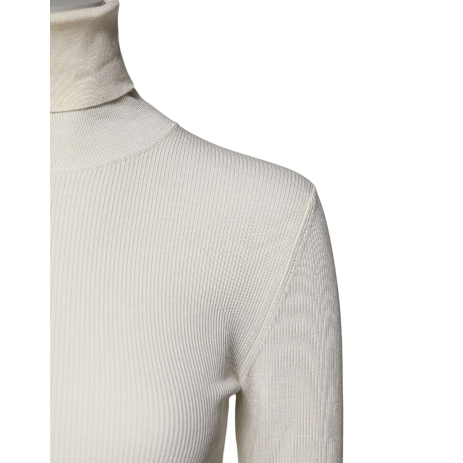 Dolce & Gabbana Cream Long Sleeves Turtleneck Slim Sweater