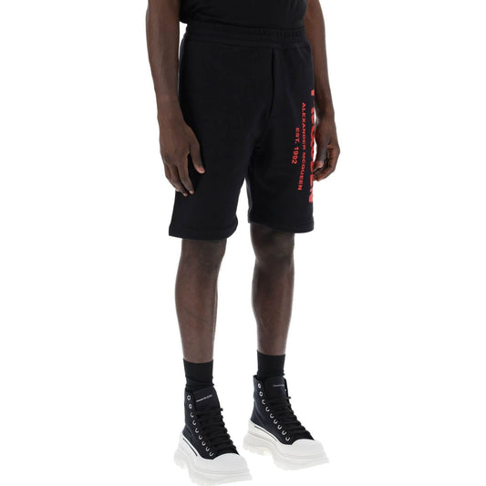 Alexander Mcqueen jersey graffiti sweatshorts Short trousers Alexander Mcqueen Black