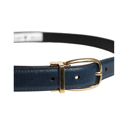 Dolce & Gabbana Blue Leather Metal Buckle Classic Belt