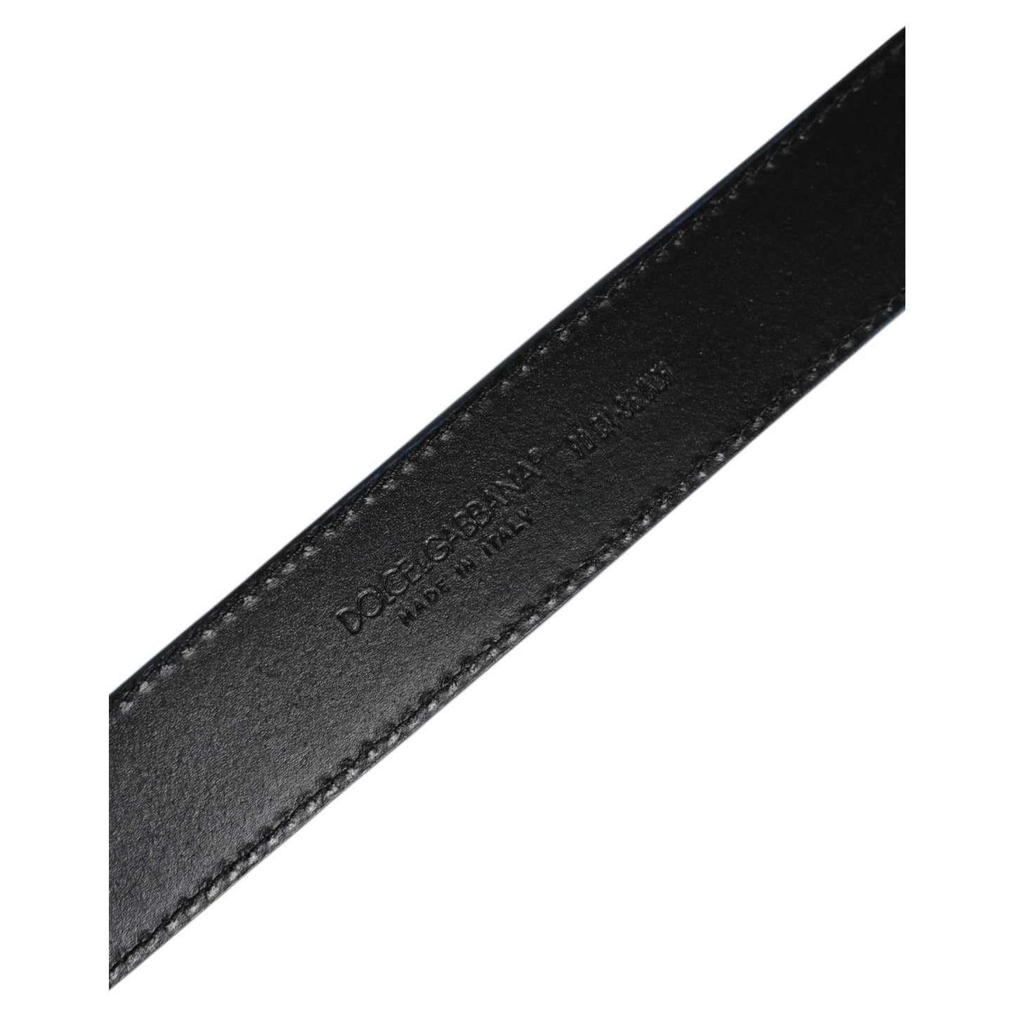 Dolce & Gabbana Blue Beige Leather Weaved Metal Buckle Belt