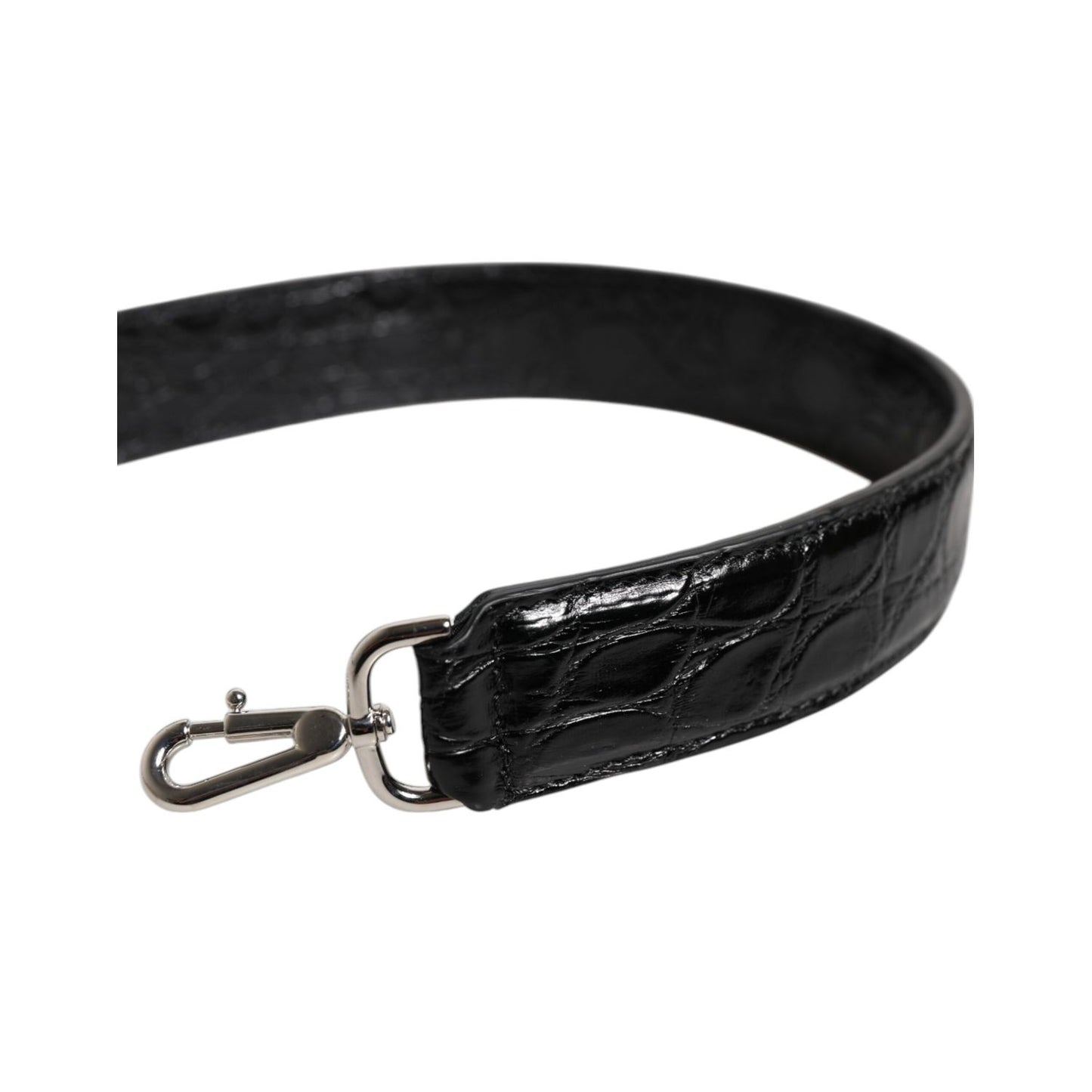 Dolce & Gabbana Black Alligator Leather Bag Shoulder Strap