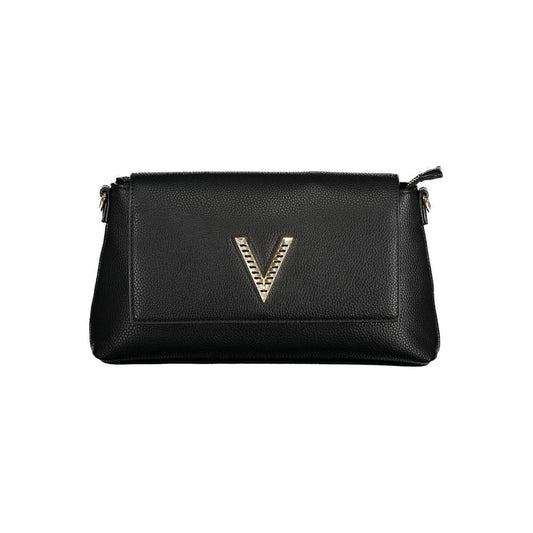 Valentino black polyethylene handbag with logo, adjustable removable shoulder strap, internal pockets, contrasting details.
