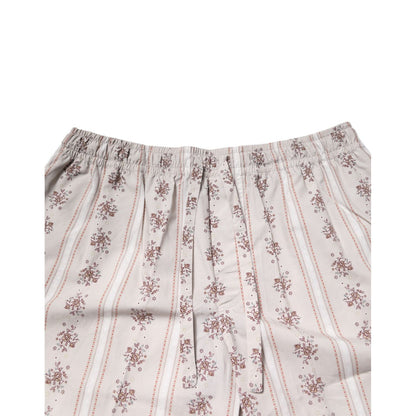 Dolce & Gabbana Beige Floral Print Cotton Men Pajama Set Sleepwear