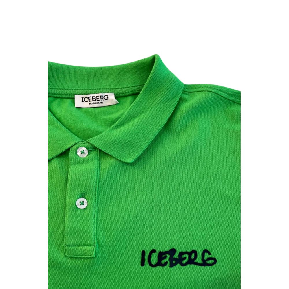 Iceberg Green Cotton Men's Polo Shirt