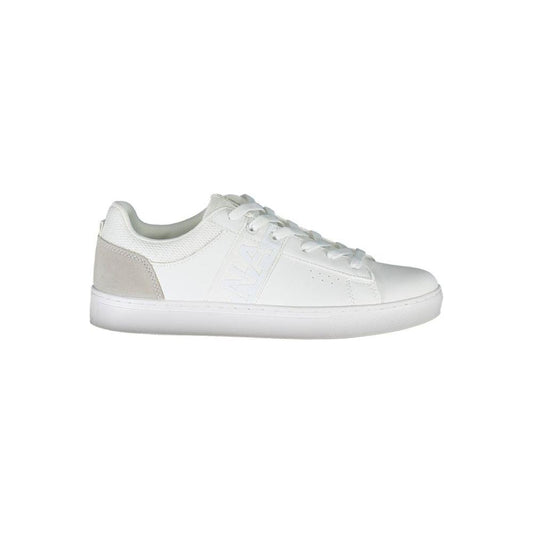Napapijri White Leather Women Sneaker Napapijri Light Gray