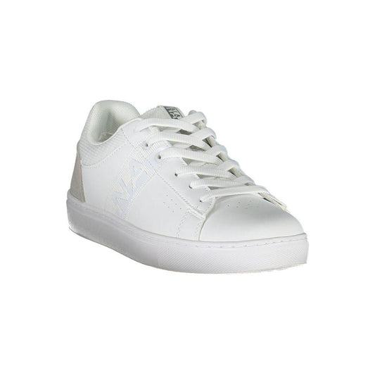 Napapijri White Leather Women Sneaker Napapijri Light Gray