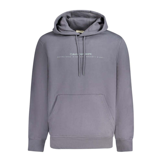Calvin Klein Blue Cotton Men Sweater Calvin Klein Slate Gray