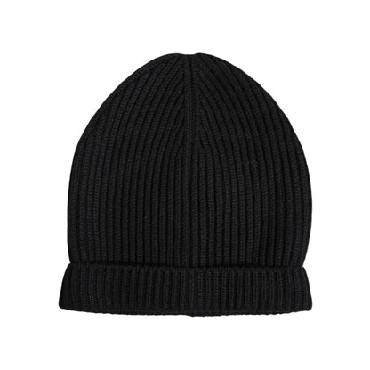Dolce & Gabbana Black Cashmere Knitted Winter Beanie Hat