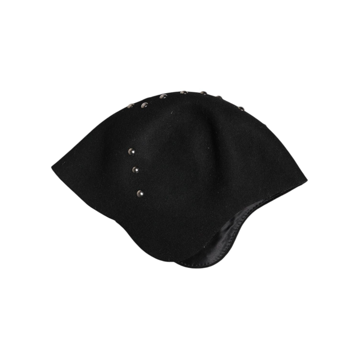 Dolce & Gabbana Black Wool Multicolor Embellished Cloche Hat