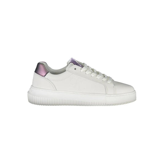 Calvin Klein White Leather Women Sneaker Calvin Klein Light Gray