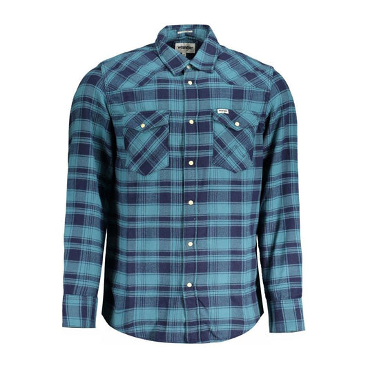 Wrangler Blue Cotton Shirt Wrangler Dim Gray