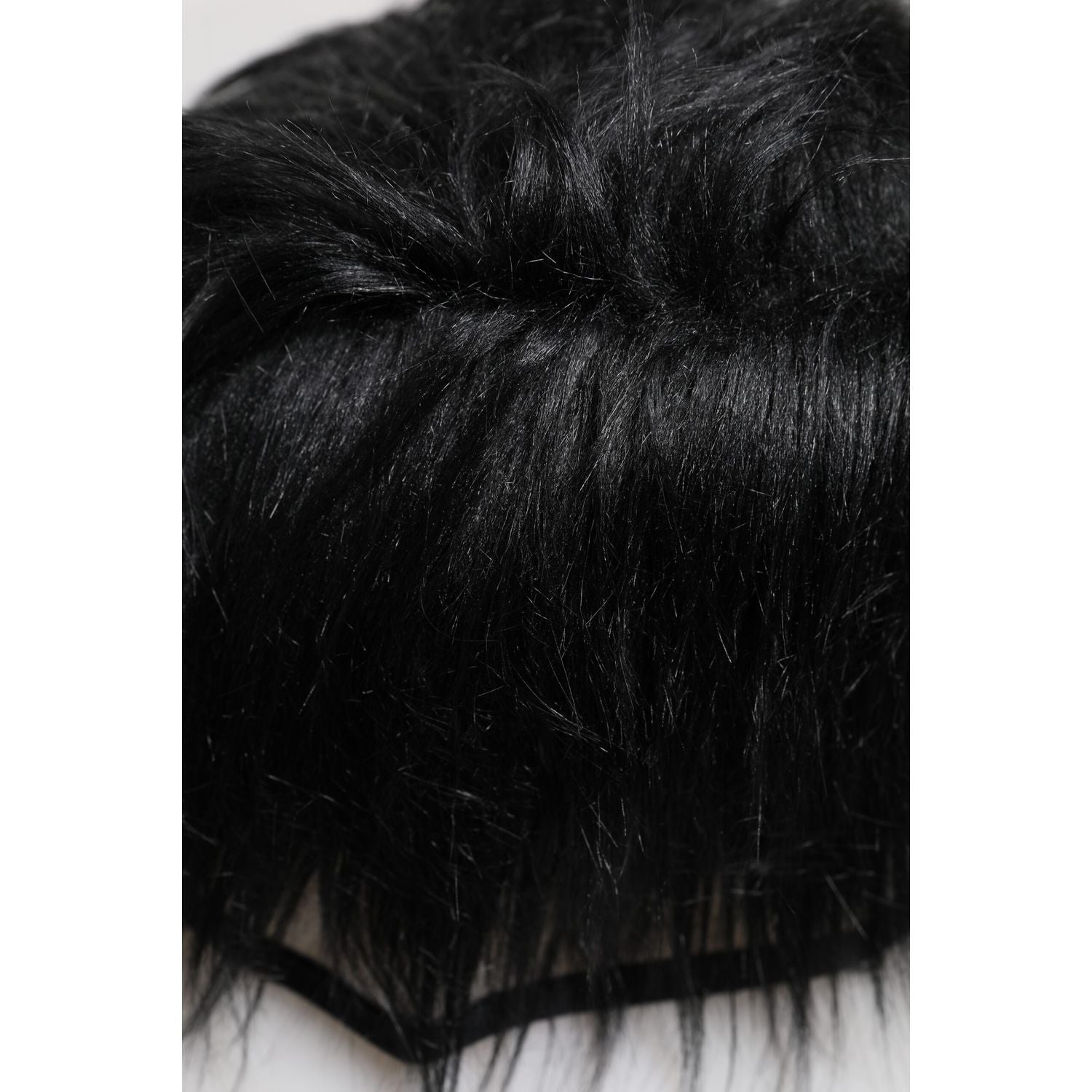 Dolce & Gabbana Black Faux Fur Bucket Hat