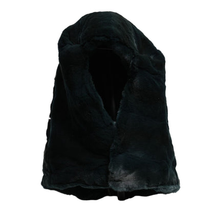 Dolce & Gabbana Black Weasel Fur Womens Beanie Hat