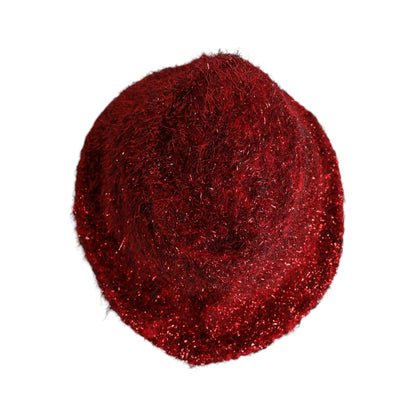 Dolce & Gabbana Red Viscose Tinsel Wide Brim Bucket Hat