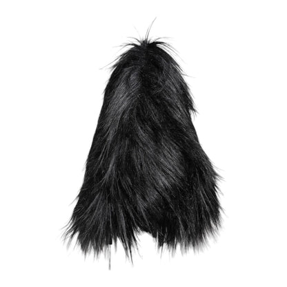 Dolce & Gabbana Black Acrylic Fur Womens Bucket Hat