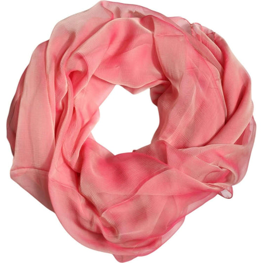 Dolce & Gabbana Pink Silk Rectangle Women Wrap Shawl Scarf Dolce & Gabbana Light Coral