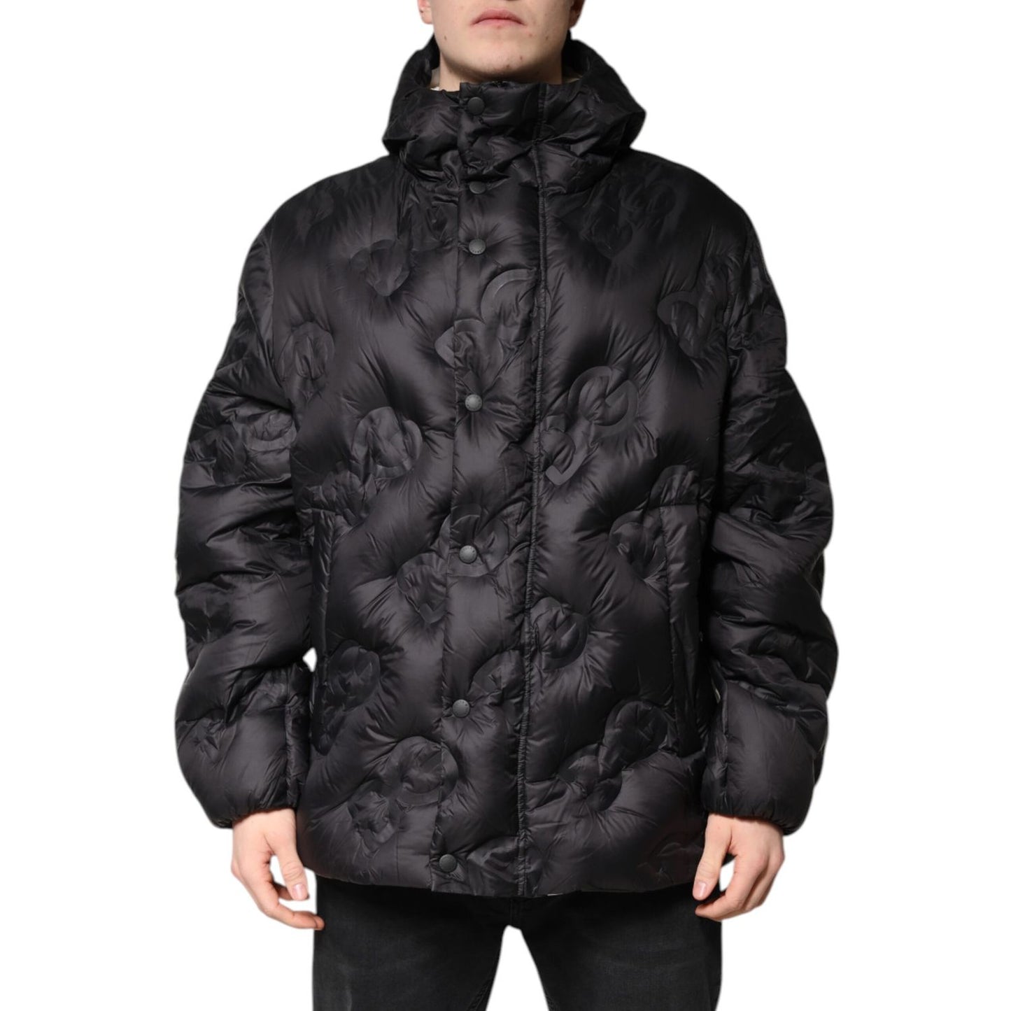 Dolce & Gabbana Black Hooded Parka Coat Winter Jacket
