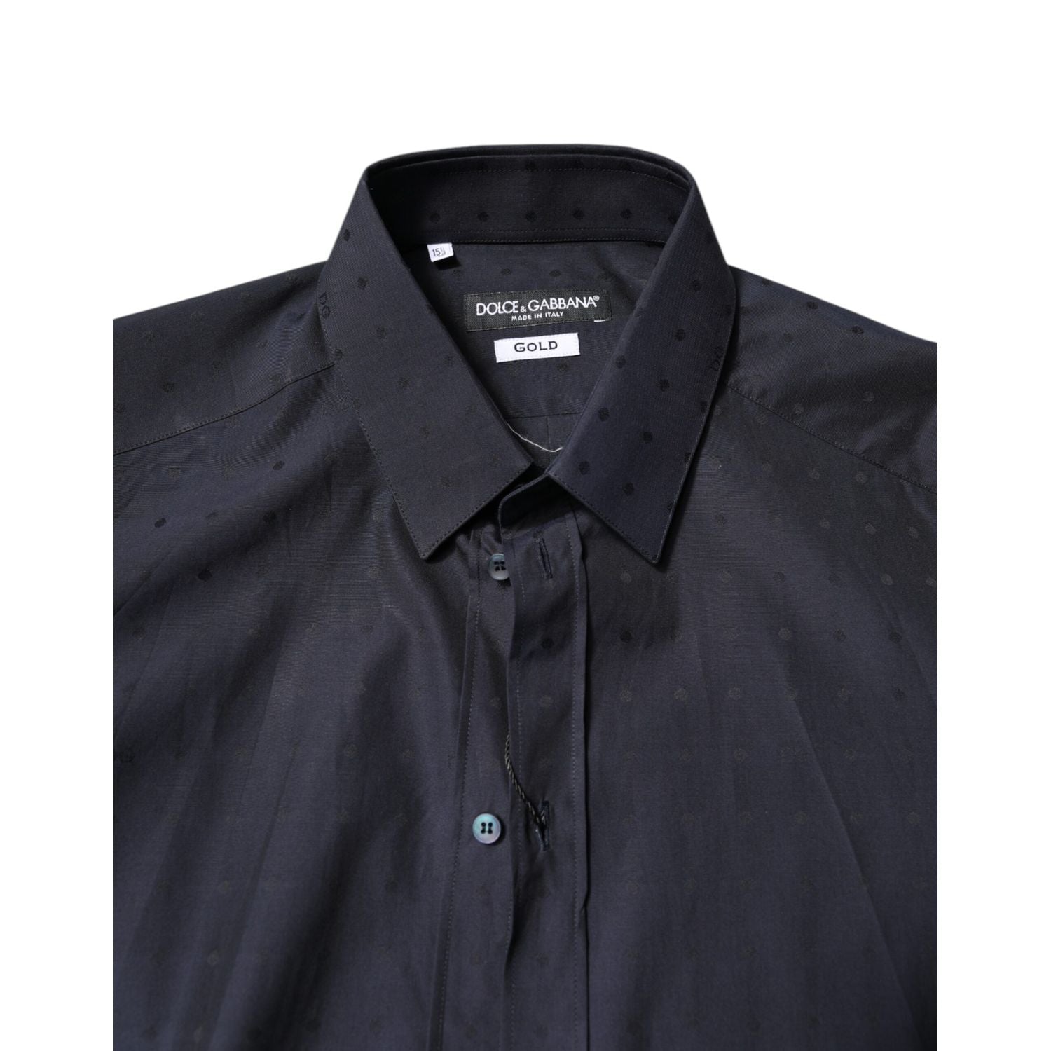 Dolce & Gabbana Black Cotton GOLD Men Dress Formal Shirt