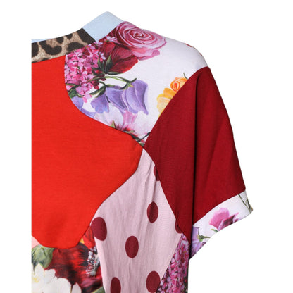 Dolce & Gabbana Multicolor Patchwork Short Sleeve Blouse Top