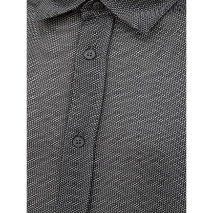 Canali Gray Cotton Pattern Shirt