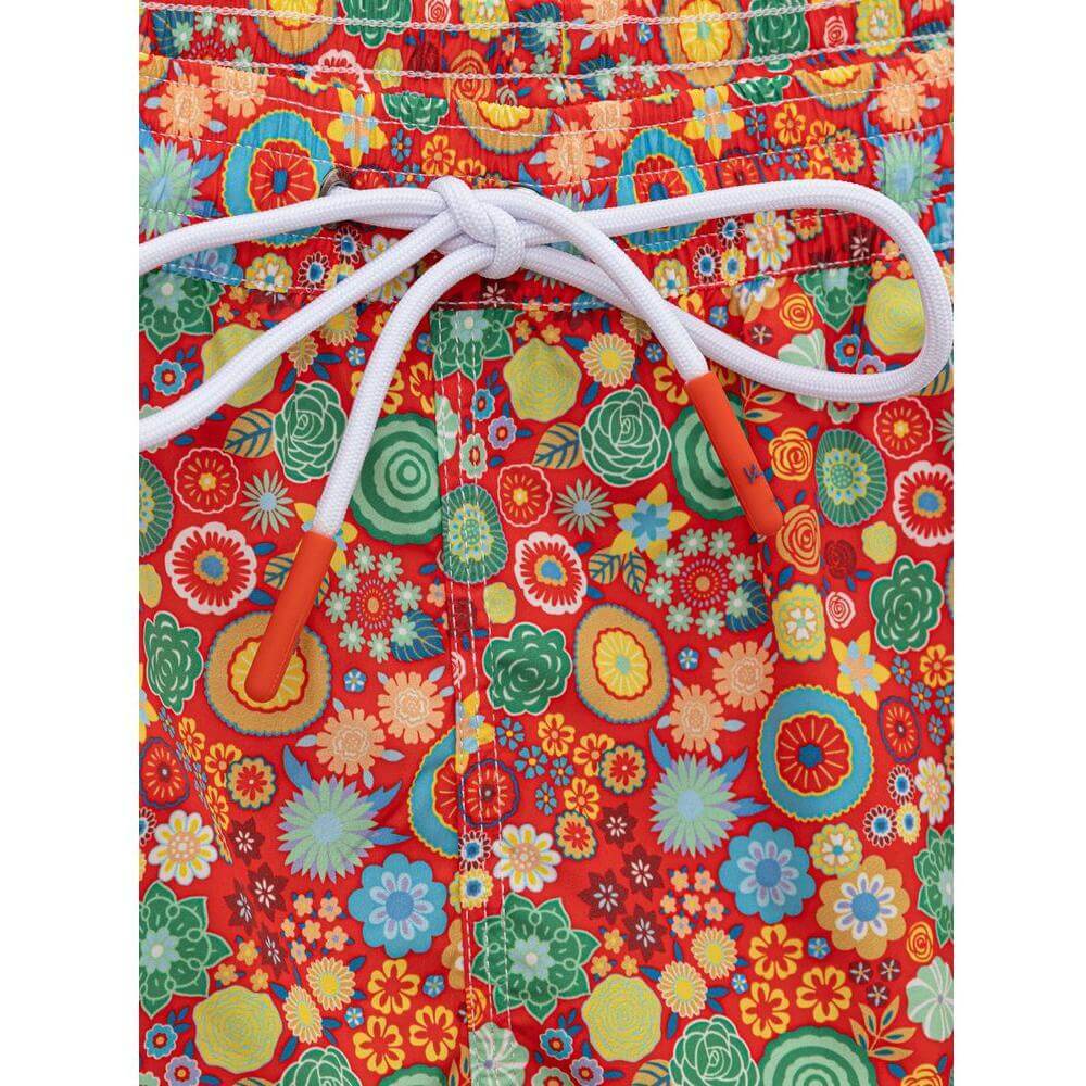 Isaia Red Polyester Swim Shorts