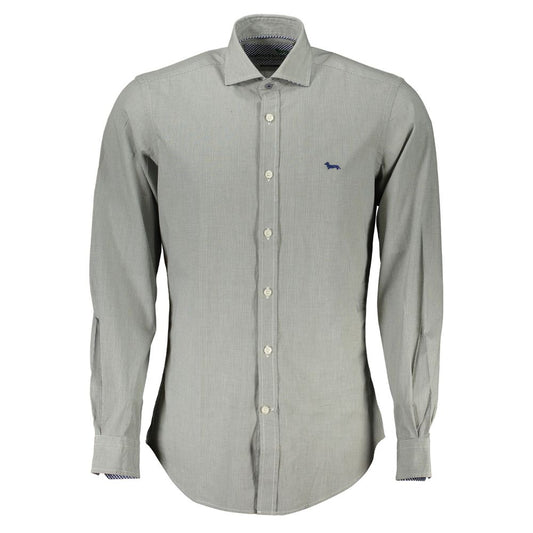 Harmont & Blaine Elegant Green Slim Fit Long Sleeve Shirt Harmont & Blaine Dark Gray