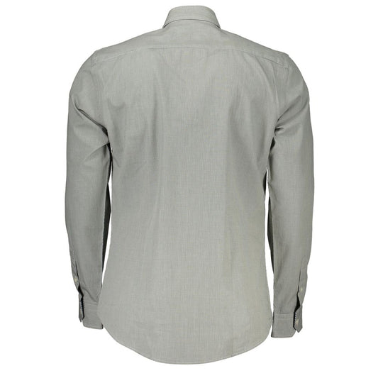Harmont & Blaine Elegant Green Slim Fit Long Sleeve Shirt Harmont & Blaine Dark Gray