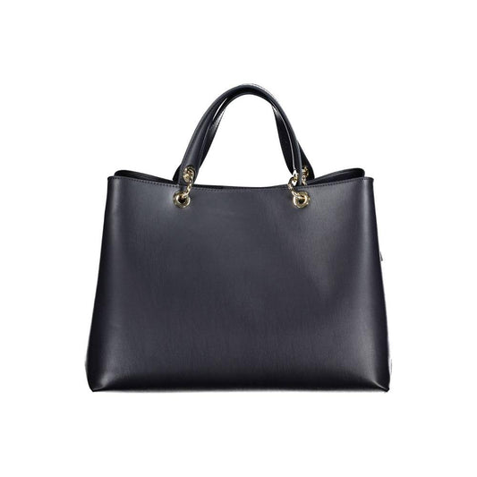 Tommy Hilfiger blue handbag with removable handles, ideal for fashion-forward functionality with multiple compartments.