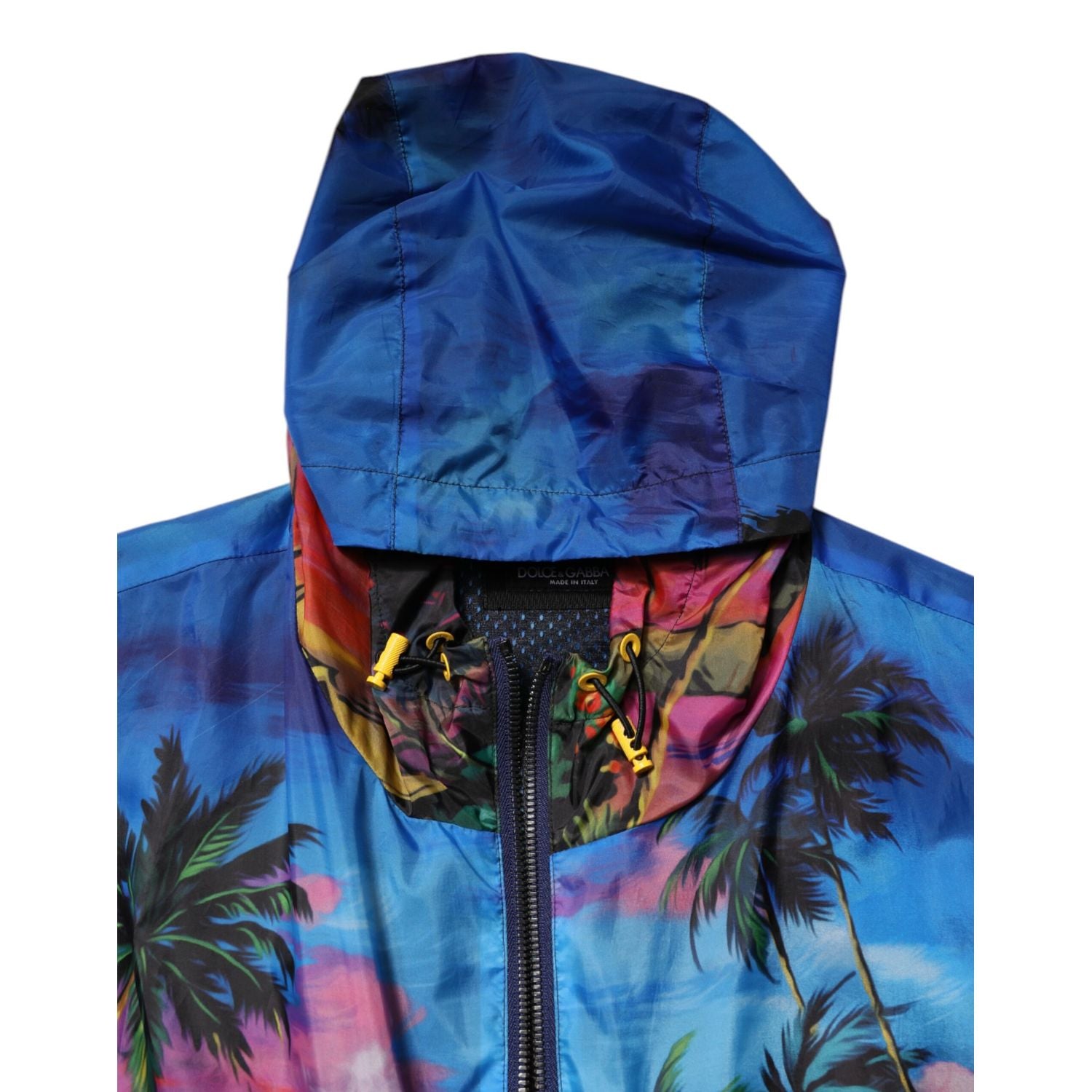 Dolce & Gabbana Multicolor Print Hooded Windbreaker Jacket