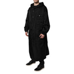 Dolce & Gabbana Black Hooded Long Men Windbreaker Jacket JKT41424-58
