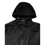 Dolce & Gabbana Black Hooded Long Men Windbreaker Jacket JKT41424-58