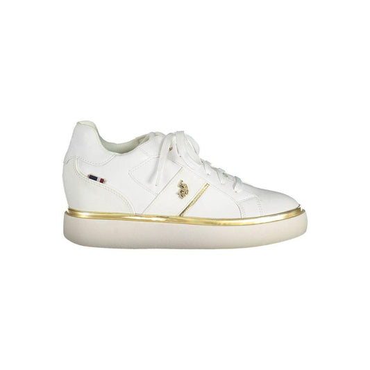 U.S. POLO ASSN. White Polyester Women Sneaker U.S. POLO ASSN. Light Gray