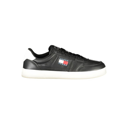 Tommy Hilfiger Black Leather Men Sneaker TO-36744-EU40/US7