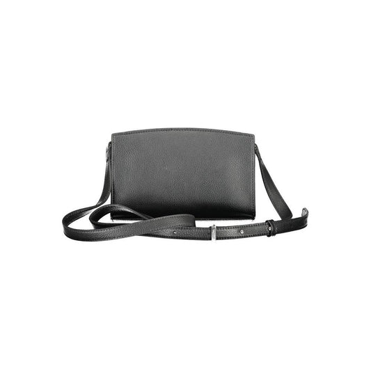Calvin Klein Black Polyester Women's Handbag with Adjustable Strap and Zip Closure