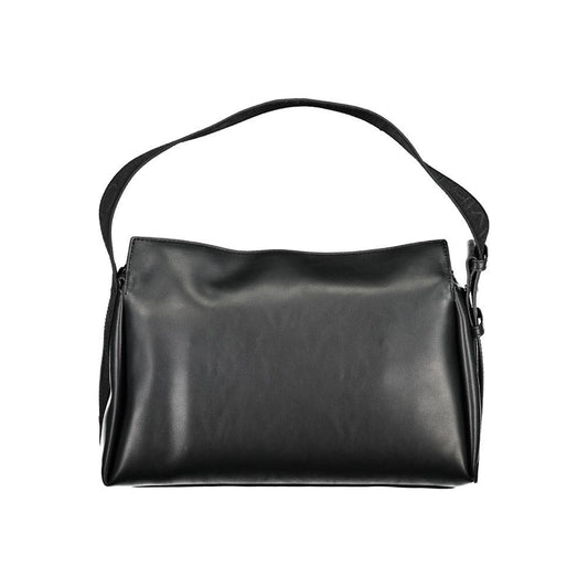 Calvin Klein black handbag, adjustable shoulder strap, internal pocket, zip closure, contrasting details, 50% recycled polyester.