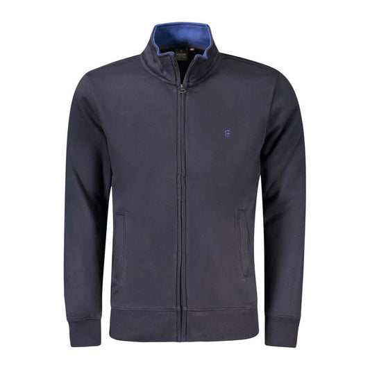 Coveri Moving Blue Cotton Men Sweater Coveri Moving Dark Slate Gray