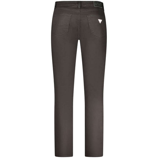 Guess Jeans Black Cotton Men Slim Jean Guess Jeans Dark Slate Gray