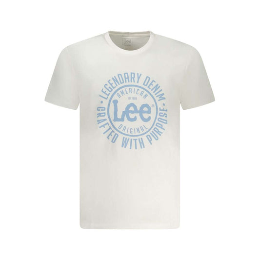 Lee White Cotton Men T-Shirt Lee Light Gray