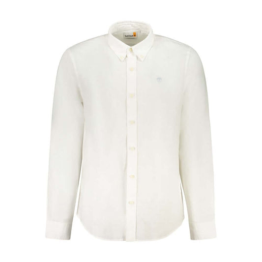 Timberland White Cotton Shirt Timberland Beige