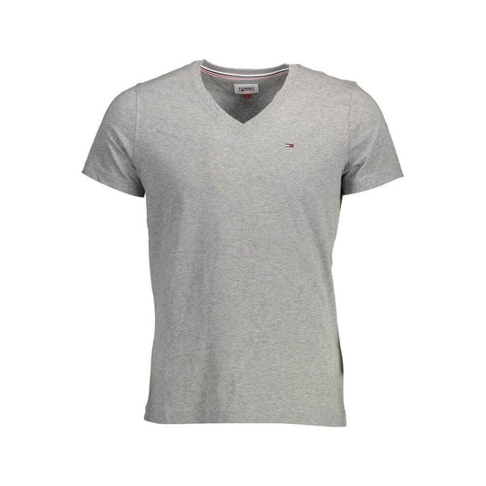 Tommy Hilfiger Gray Cotton Men T-Shirt Tommy Hilfiger Dark Gray
